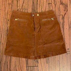 Brown corduroy mini skirt
